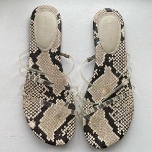 Nine West Clear Strap and Snake Sandals 9.5